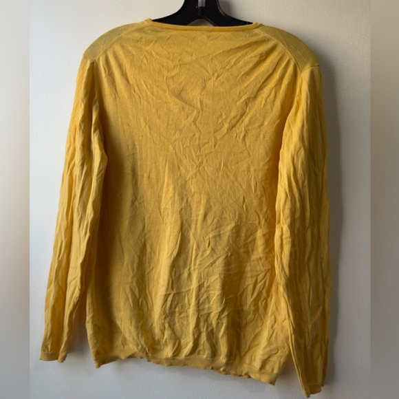 Malo 100% Cotton Yellow Button-Up Cardigan Sweater Sz M - Picture 11 of 14
